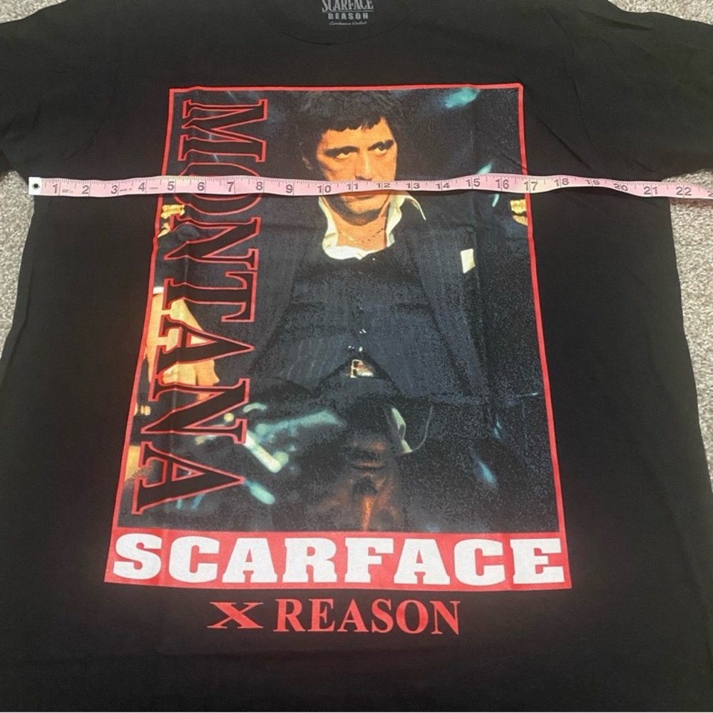 NEW Reason x Scarface Tony Montana 80's T-Shirt Black Men's Size Large - Picture 4 of 8